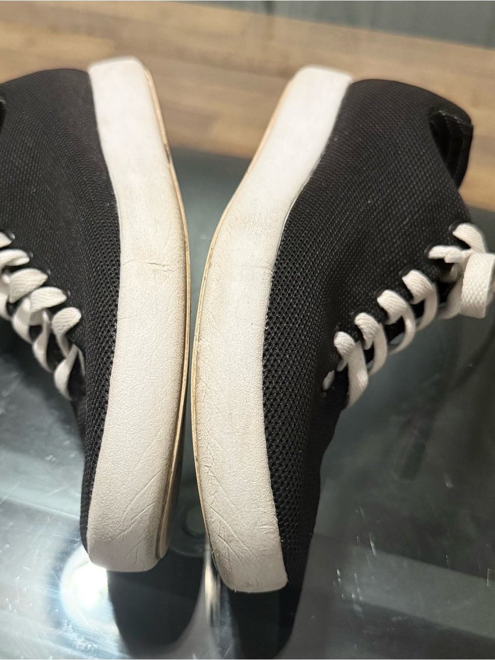 Atoms Women's Black Knit Sneakers with White Laces - Picture 5 of 10
